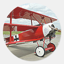 Red Barons Triplane Runder Aufkleber