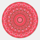 Red Base Mandala Runder Aufkleber (Vorderseite)