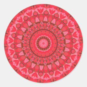 Red Base Mandala Runder Aufkleber