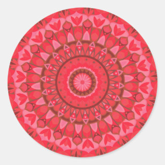 Red Base Mandala Runder Aufkleber