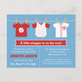 Red Baseball Babydusche Party Einladung