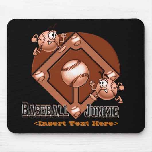 Red Baseball Cartoon Mouse Pad Mousepad (Vorne)