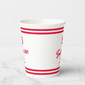 Red Baseball Club Benutzerdefinierte Spielernummer Pappbecher (Links)