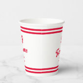 Red Baseball Club Benutzerdefinierte Spielernummer Pappbecher (Rechts)