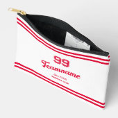 Red Baseball Club Benutzerdefinierte Spielernummer Zubehörtasche (Offen)