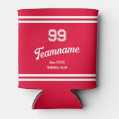 Red Baseball Club Custom Player Number & TeamName Dosenkühler (Vorderseite)