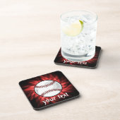 Red Baseball Getränkeuntersetzer (Rechte Seite)