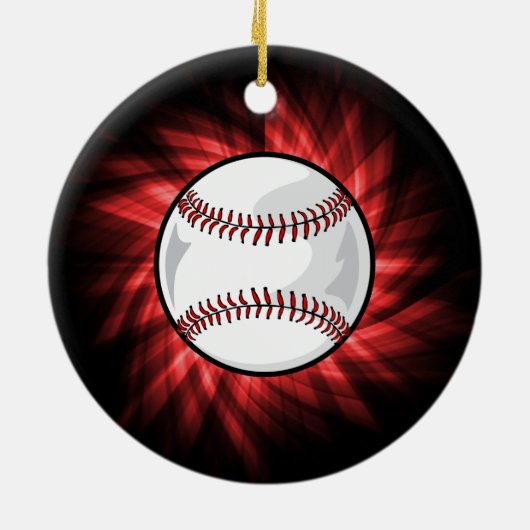 Red Baseball Keramikornament (Hinten)