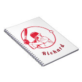 Red Baseball Player Coach Athlete Individuelle Nam Notizblock (Rechte Seite)