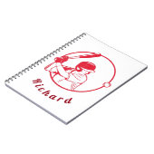 Red Baseball Player Coach Athlete Individuelle Nam Notizblock (Linke Seite)