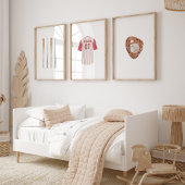 Red Baseball Sport individuelle Name Set 3 Poster