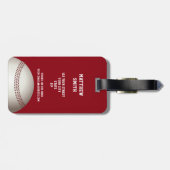 Red Baseball Sports Gepäckanhänger (Rückseite horizontal)
