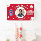 Red Baseball Themed Kindergeburtstag Foto Banner (Insitu)