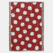 Red Baseball Throw Blanket Decke (Vorderseite Vertikal)