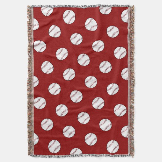 Red Baseball Throw Blanket Decke (Vorderseite Vertikal)