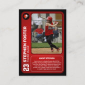 Red Baseball Trading Card Geschenk Baseball Player Telefonnummerkarte (Vorderseite)