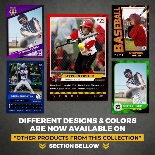 Red Baseball Trading Card Pro Baseball Player Telefonnummerkarte