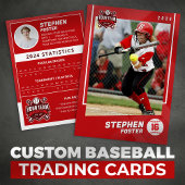 Red Baseball Trading Card Pro Baseball Player Telefonnummerkarte