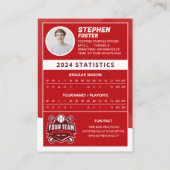 Red Baseball Trading Card Pro Baseball Player Telefonnummerkarte (Rückseite)