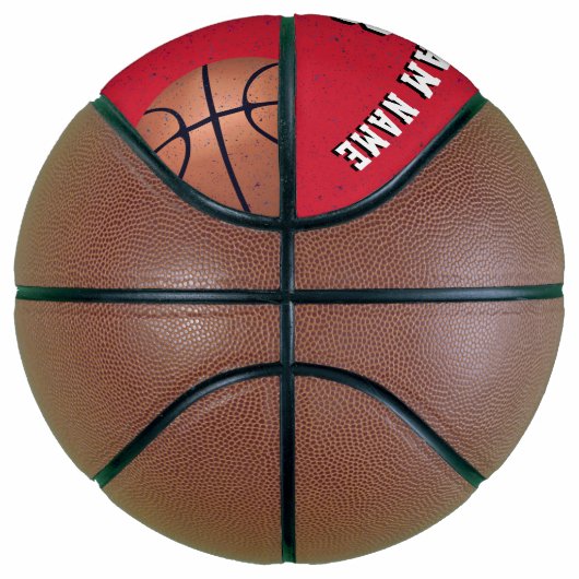 Red Basketball Ball mit Name des Spielerteams (Rechts)
