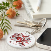 Red Basketball Blowout Girls Jersey Nummer Schlüsselanhänger (Vorderseite rechts)