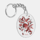 Red Basketball Blowout Girls Jersey Nummer Schlüsselanhänger (Vorderseite links)