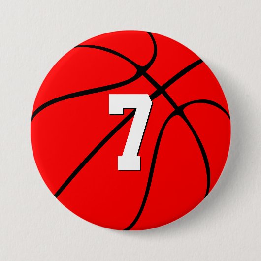 Red Basketball Custom Player Jersey Nummer Sports Button (Vorderseite)
