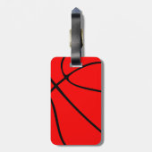 Red Basketball Custom Player oder Teamname/Text Gepäckanhänger (Rückseite vertikal)