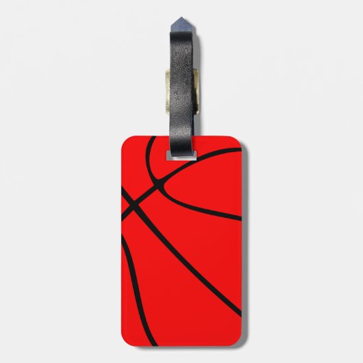Red Basketball Custom Player oder Teamname/Text Gepäckanhänger (Rückseite vertikal)