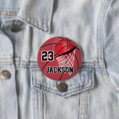 Red Basketball Design | Personalisieren Button (Beispiel)