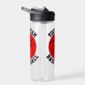 Red Basketball Player Benutzerdefinierter Teamname Trinkflasche (Rechts)