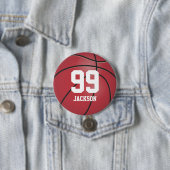 Red Basketball | Schaltfläche Personalisieren Button (Beispiel)