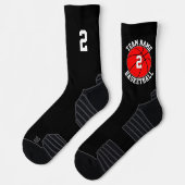 Red Basketball Team Name und Anzahl Sport Socken (Links)