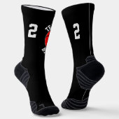 Red Basketball Team Name und Anzahl Sport Socken (Gewinkelt)