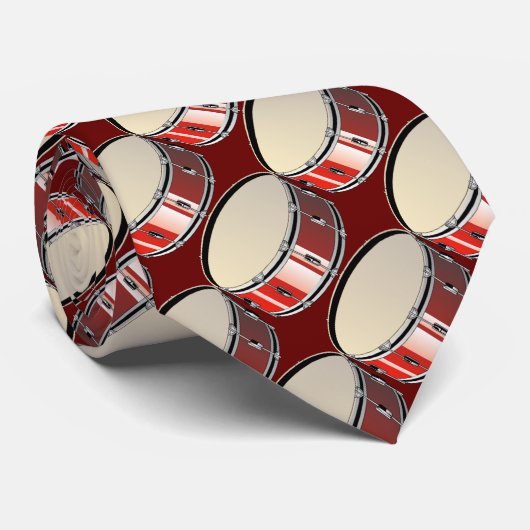 Red Bass Diled Pattern Necktie Krawatte (Gerollt)