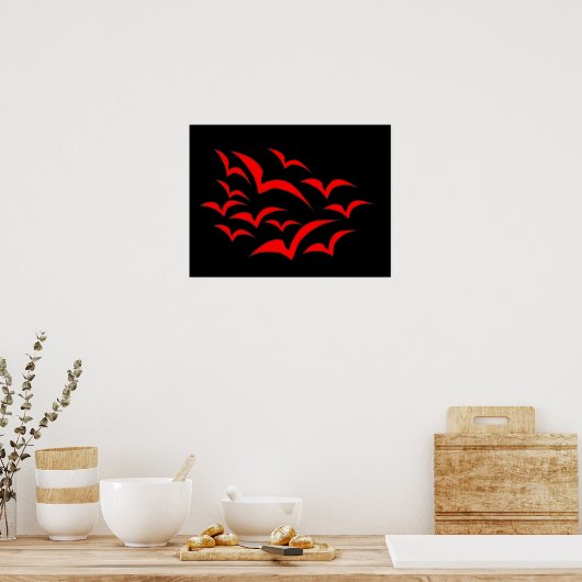 Red Bat Cloud Poster (Küche)