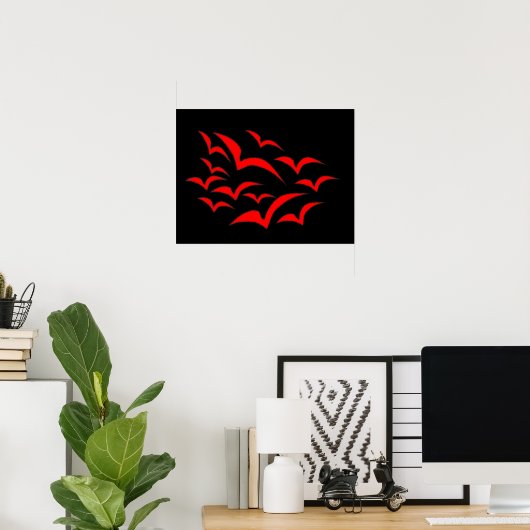 Red Bat Cloud Poster (Heimbüro)