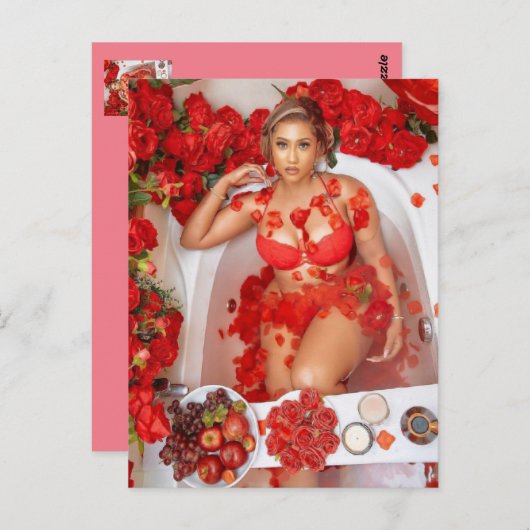 Red Bath Postcard Postkarte (Vorne/Hinten)