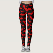Red Bats Moth Nu Goth Gothic Alternative Leggings (Vorderseite)