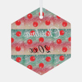 Red Bauble Christmas Design Ornament Aus Glas (Rückseite)