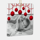 Red Bauble First Christmas Baby Foto Keramik Orna Keramikornament (Rechts)