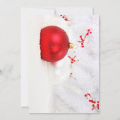 Red Baubles Chrismas Party Einladung (Rückseite)