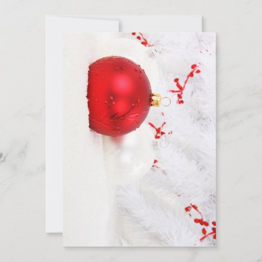 Red Baubles Chrismas Party Einladung (Rückseite)