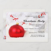 Red Baubles Chrismas Party Einladung (Vorne/Hinten)