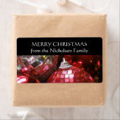Red Baubles "Family"-Geschenketikett schwarz (Insitu)