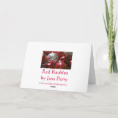 Red Baubles "Frohe Weihnachten" Grüße Karte (Rückseite)