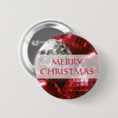Red Baubles 'Frohe Weihnachten' Taste Button (Vorne & Hinten)