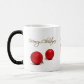 Red Baubles Frohe Weihnachts-Tasse Verwandlungstasse (Links)