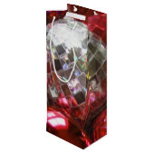 Red Baubles Geschenktasche Geschenktüte Für Weinflaschen (Rückseite Schrägansicht)