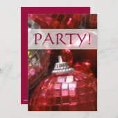 Red Baubles 'Party' Einladung! Einladung (Vorne/Hinten)